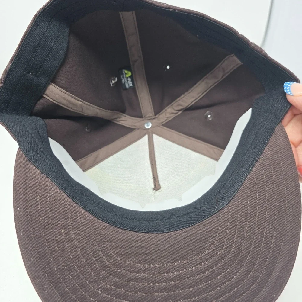 HYP Baseball Cap Mens L/XL Brown Beach Wave Graphic A-Flex Fitted Vintage NWT